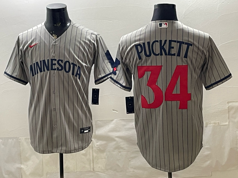 Men 2026 Minnesota Twins #34 Puckett grey Nike Limited NFL Jersey 0519001